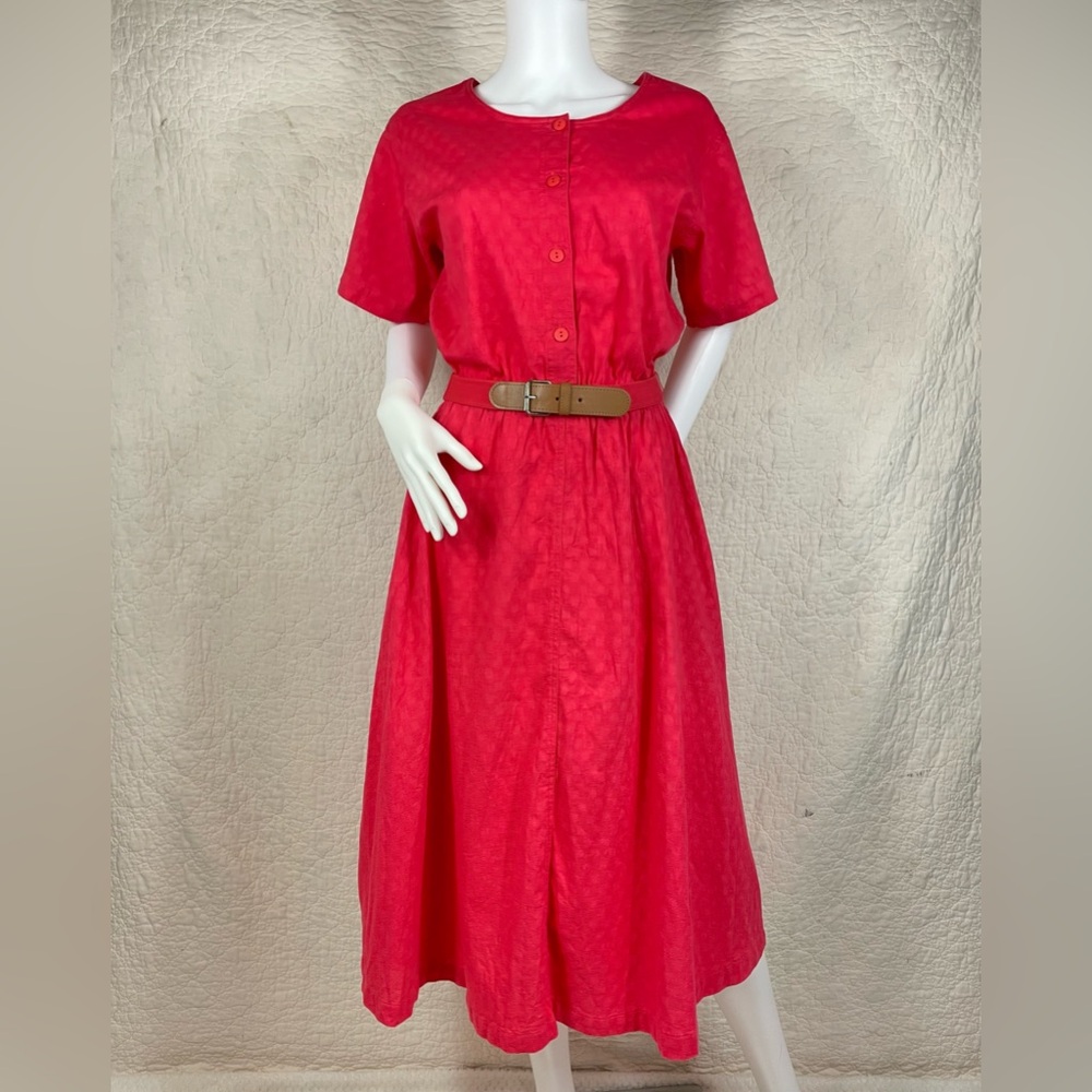 🔥Vintage L.L. Bean Belted Midi Dress Women Size 8 Retro 40s Revival Cottagecore